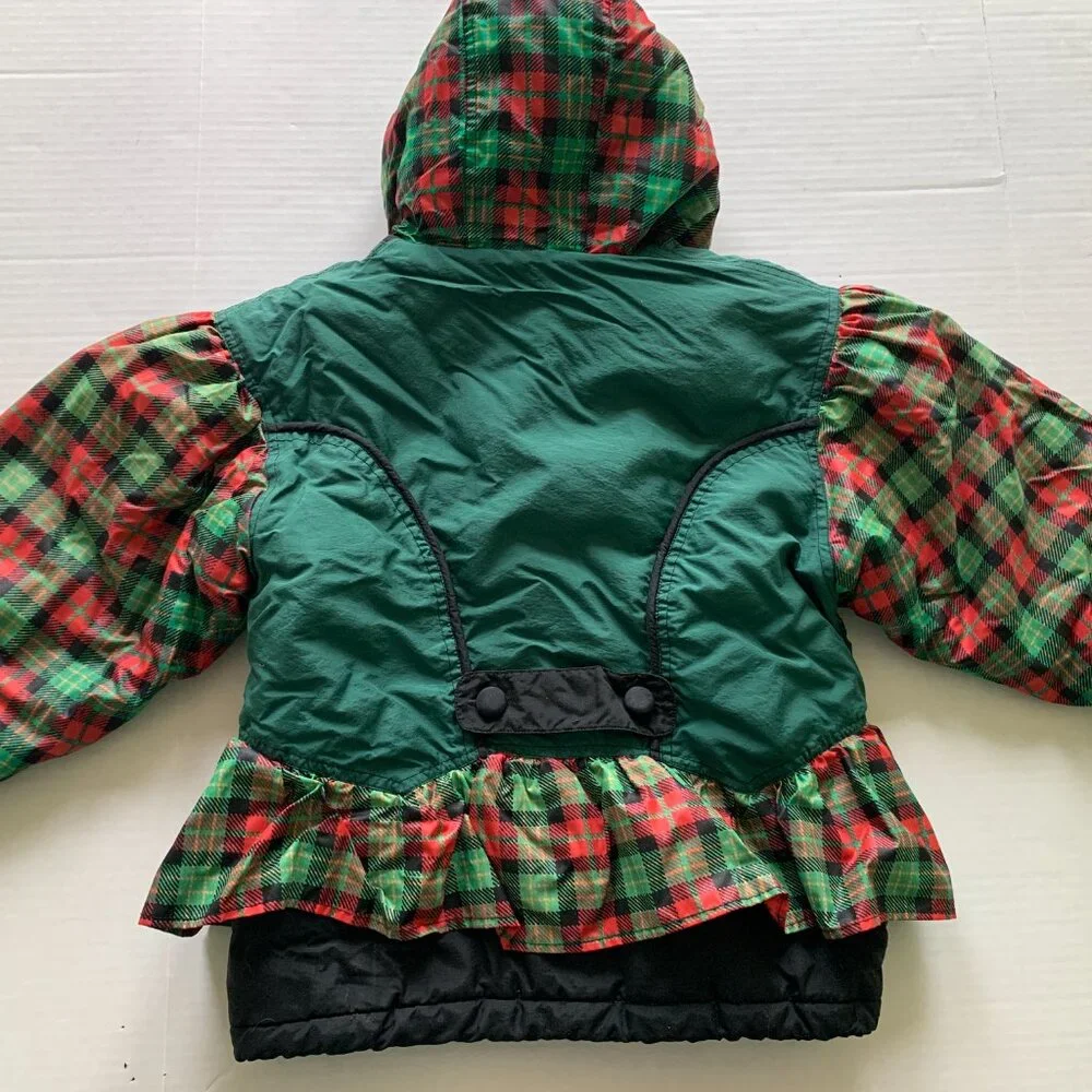 Ski + Fun Vintage Ski Jacket Puffer Insulated Retro sz 6x girls green hooded